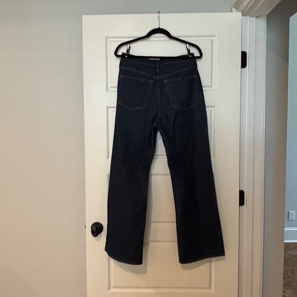JCREW High-rise slim wide jean in 1996 semi-stretch in Dark Blue Size 30 Tall - Picture 6 of 13